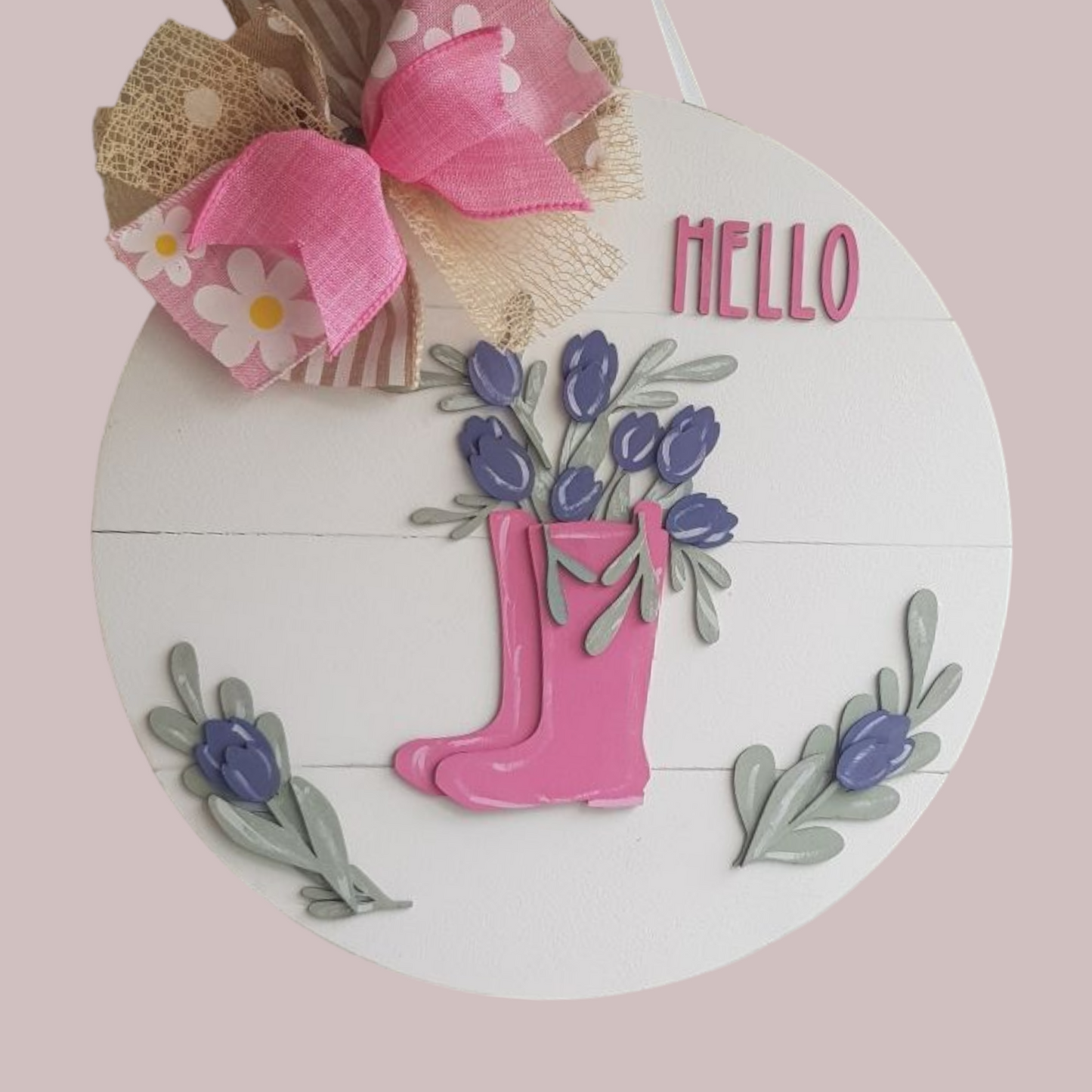 Wellington Boot Design Door Hanger - DIY Wooden Craft Kit
