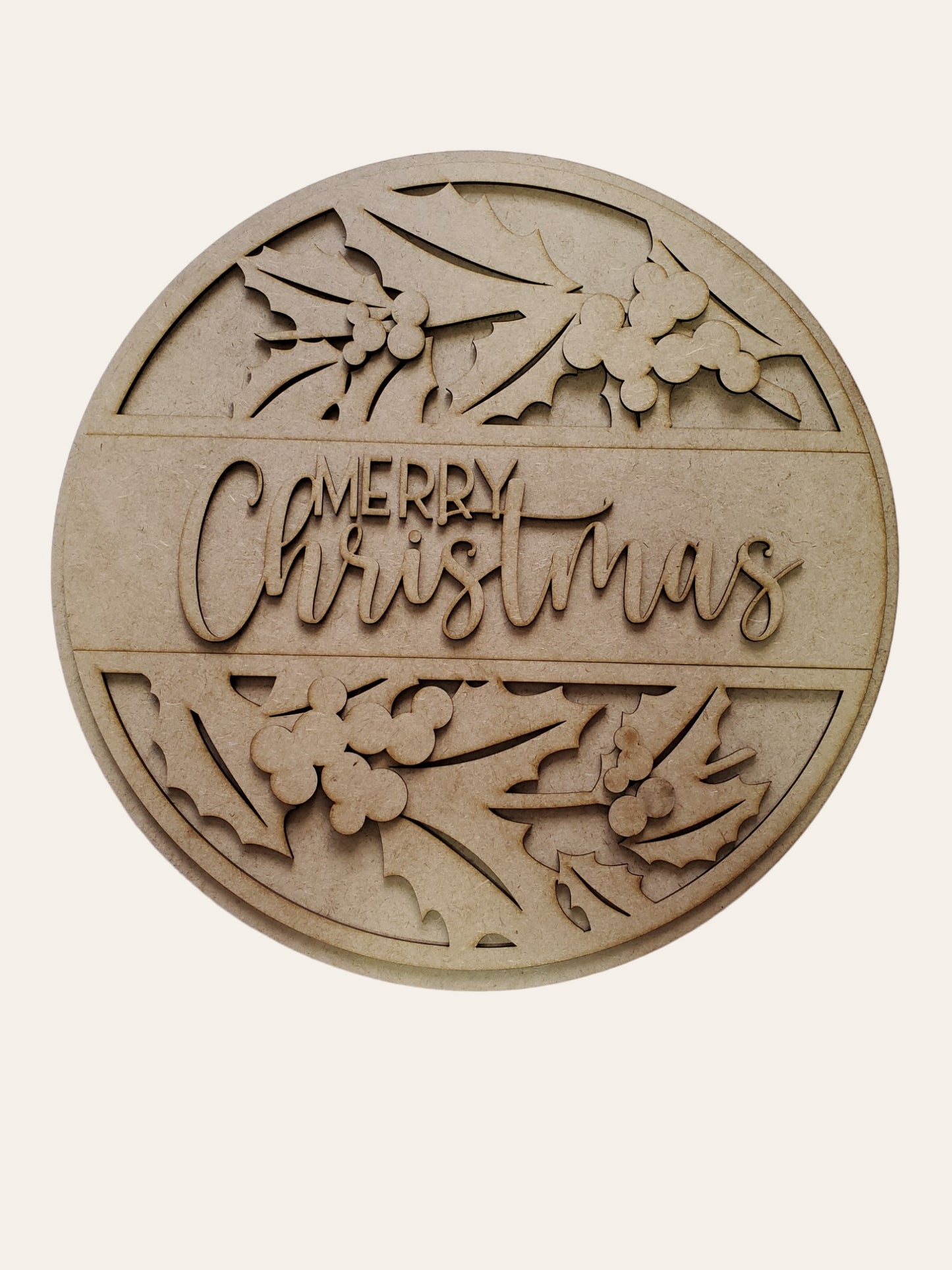 Merry Christmas Holly Door Round - DIY Craft Kits