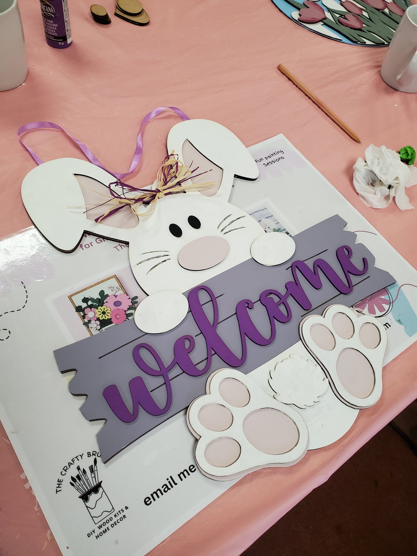 Paint and Sip - Easter Bunny Door Hanger The New Chapel Greylees. Friday 18th April 2025 17.30 - 20.00