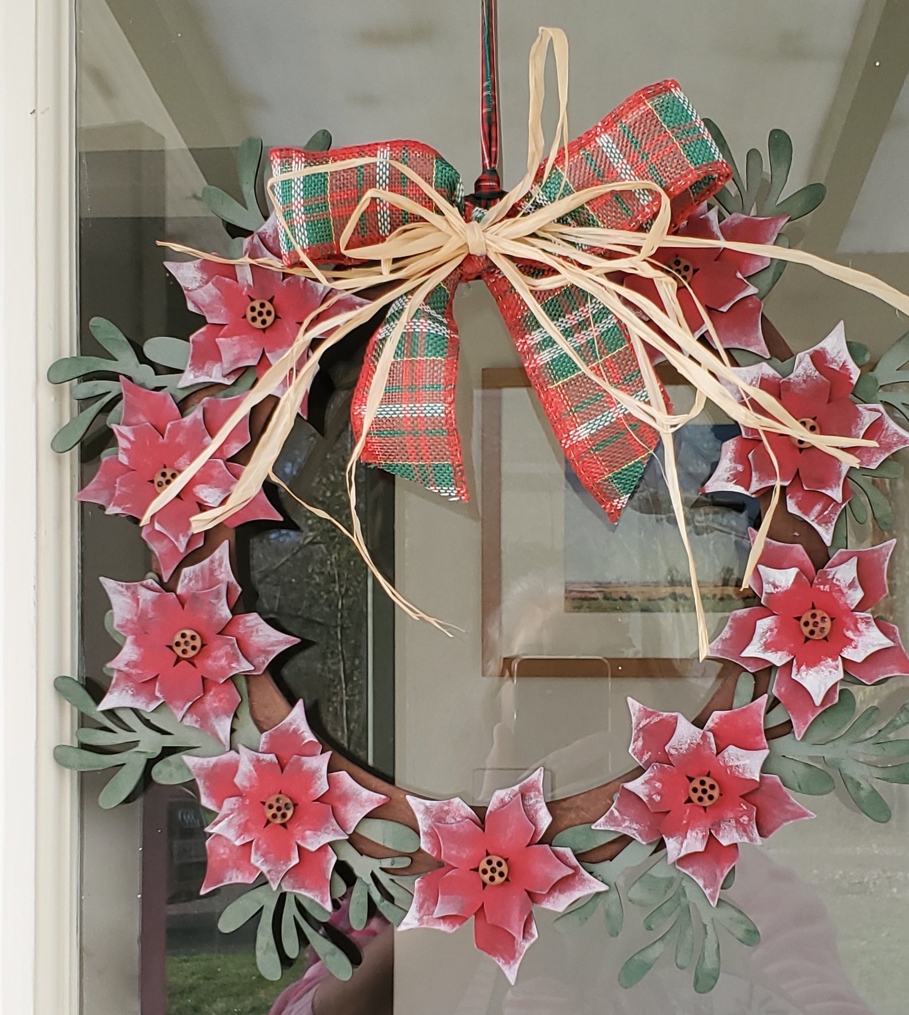 Poinsettia Wreath Workshop, Fulbeck Craft Centre, Fulbeck Grantham, Wednesday December 18th,13.30-15.30 hours.