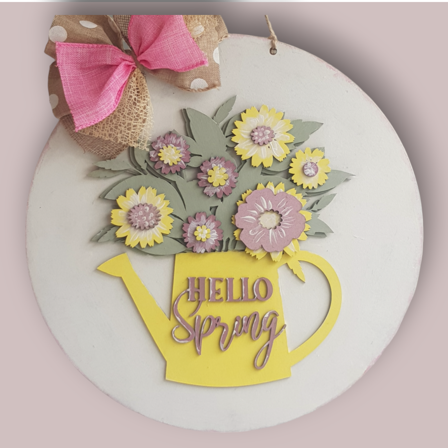 Hello Spring  Watering Can Door Hanger - DIY Wooden Craft Kit